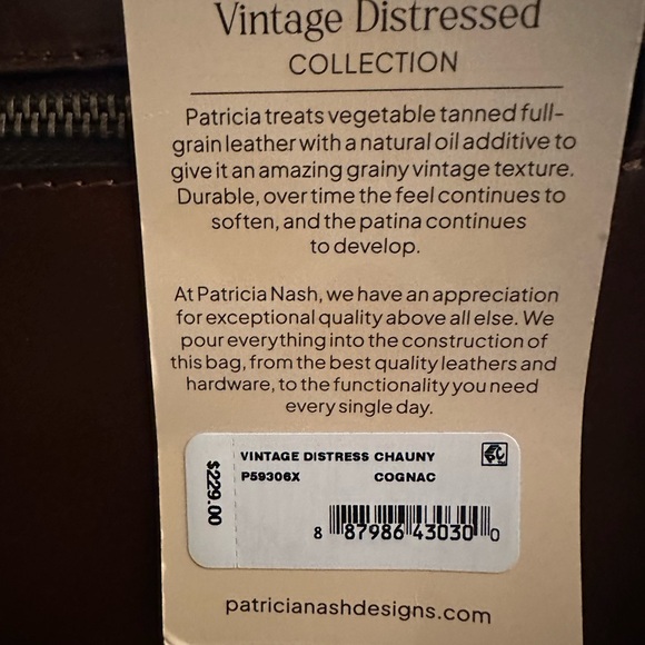 Patricia Nash Brown Leather Vintage-Style Crossbody Bag & Dust Bag New With Tag - Picture 13 of 13